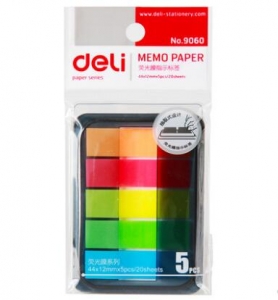 得力 9060 熒光膜指示標簽 44*12mm*5條