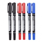 得力 6824 小雙頭油性記號筆 藍色